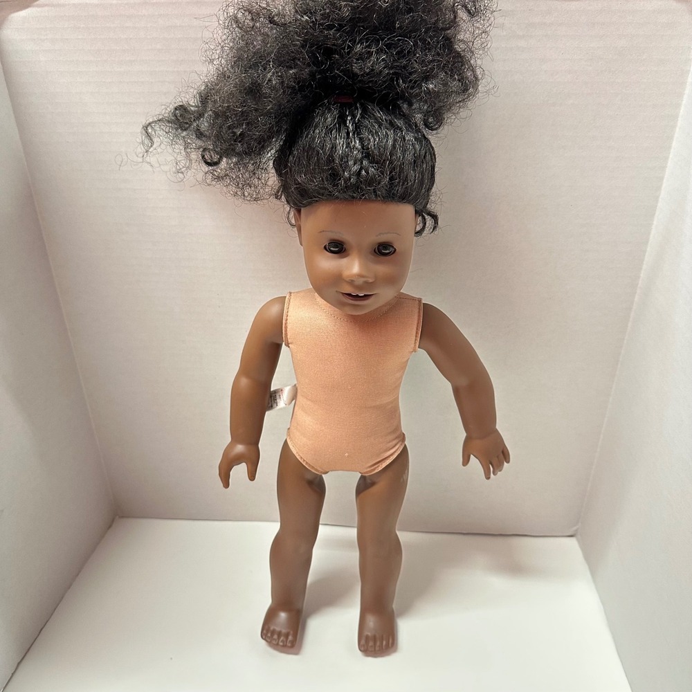 American Girl 18" Doll Dark Skin Brown Eyes Curly Hair TLC Nude